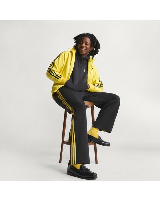 Adidas Black Classic Tipped Stripes Track Tracksuit Bottoms for men