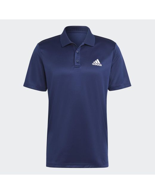 Adidas Blue Designed To Move 3-Stripes Polo Shirt for men