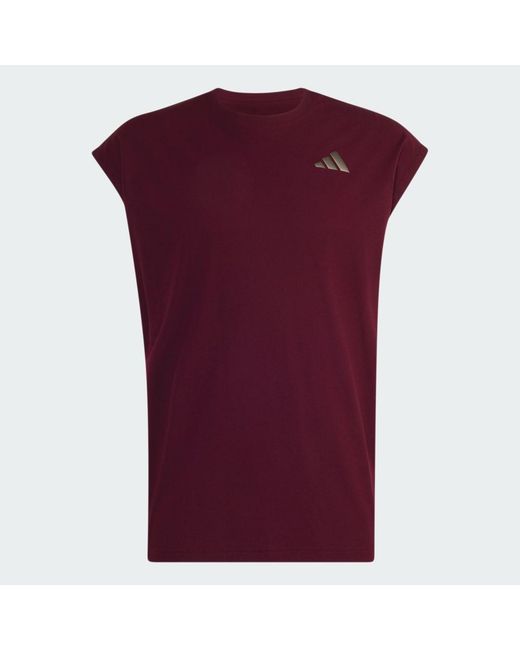 Adidas Red Tennis Climacool+ Oversized Sleeveless T-Shirt for men