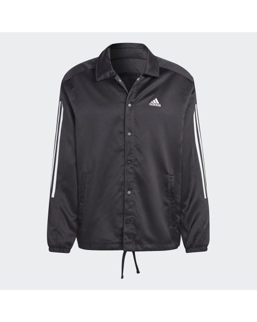 Giacca Satin Coaches di Adidas in Black da Uomo