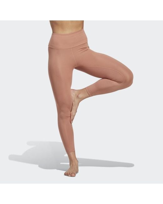 Leggings da Yoga Essentials High-Waisted di Adidas Originals in Natural