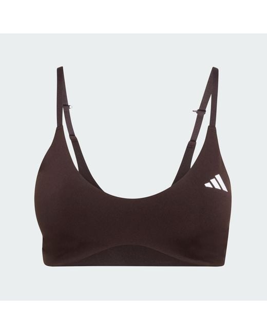Adidas Brown Optime Essentials Workout Light Support Bra