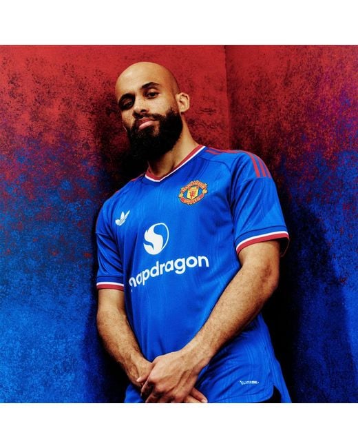 Adidas Blue Manchester United 26/27 Away Jersey Authentic for men