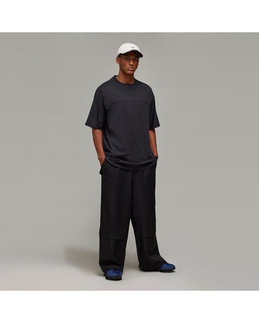 Adidas Gray Y-3 Mesh 3-Stripes Short Sleeve T-Shirt for men