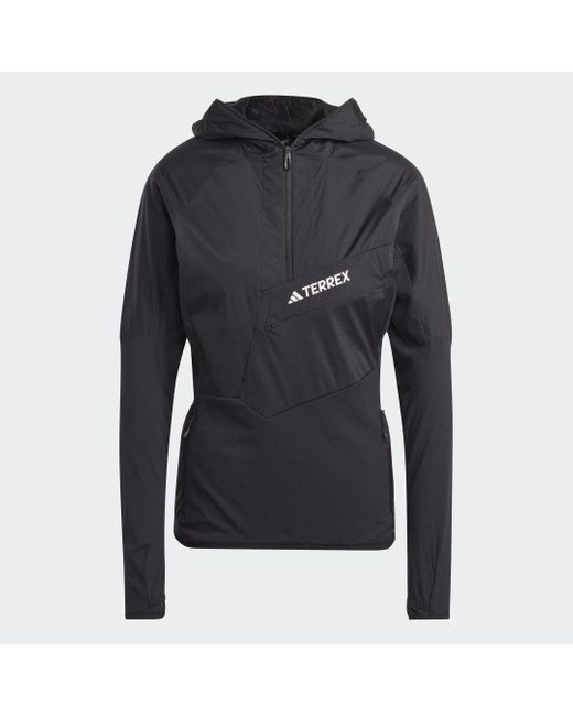 Adidas Black Techrock Ultralight 1/2-zip Hooded Fleece Jacket