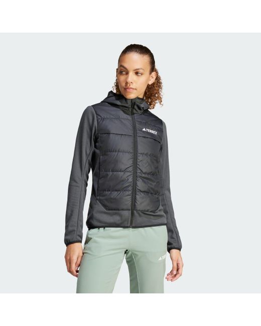 Adidas Black Terrex Multi Hybrid Insulated Hooded Jacket