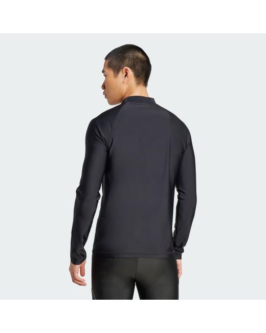 Adidas Blue Swimming & Lifestyle Long Sleeves Rashguard Jl5994 for men