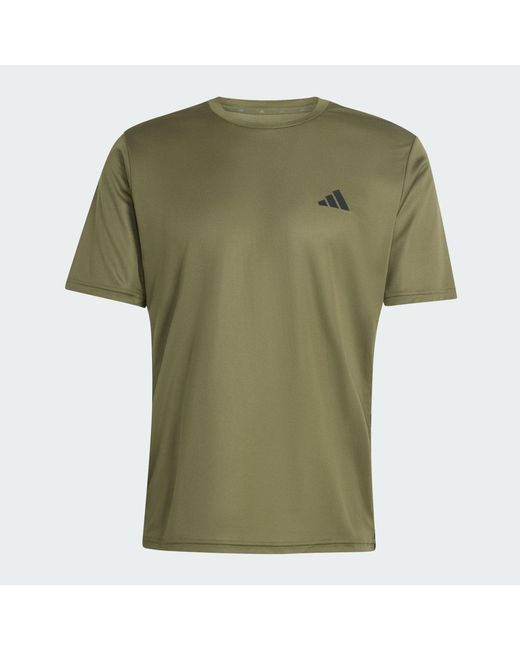 Adidas Green Workout Essentials Base 3-Stripes T-Shirt for men