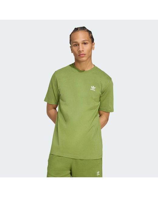 Adidas Green Trefoil Essentials Tee for men
