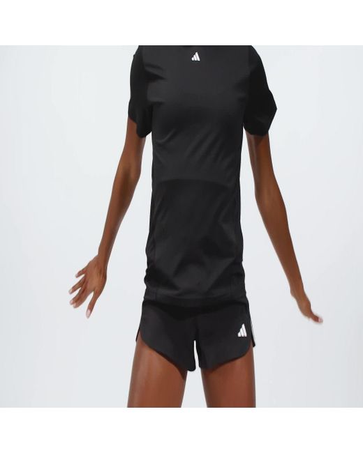 Adidas Black Pacer Training 3-stripes Woven High-rise Shorts
