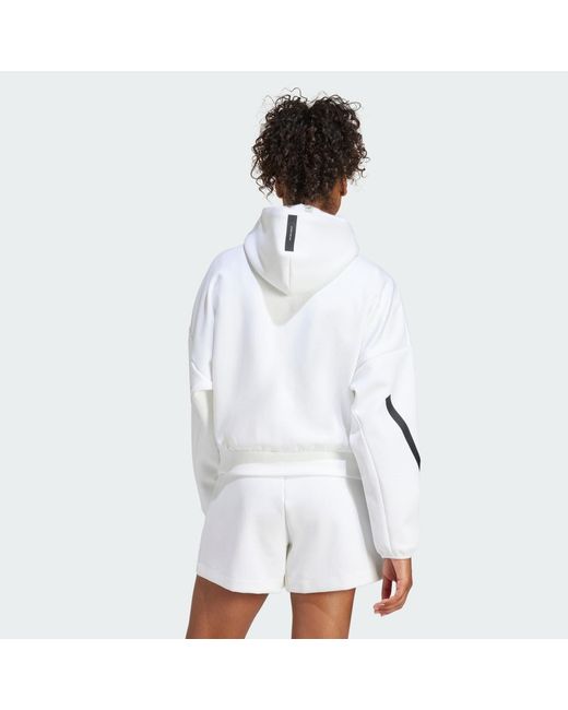 Adidas White Z.n.e. Full-zip Hoodie