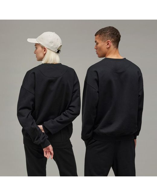 Adidas Black Y-3 Brushed Terry Crew Sweatshirt
