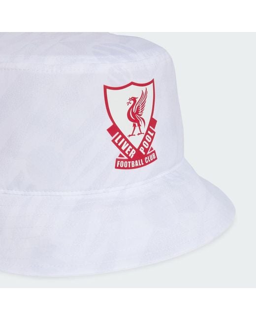 Adidas White Liverpool Fc Bucket Hat