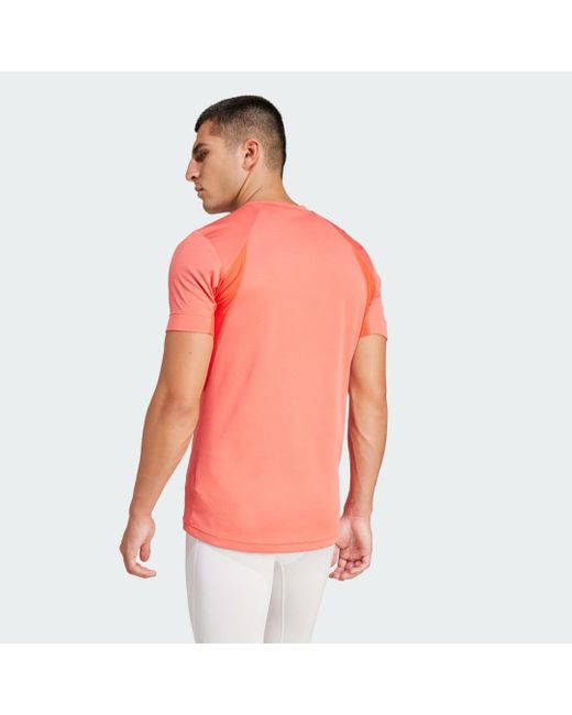 Adidas Orange Tennis Freelift T-shirt for men