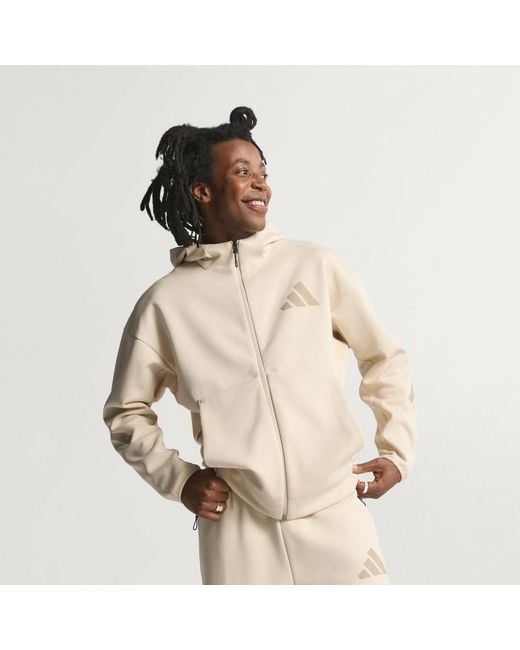Adidas Natural Z.N.E. Full-Zip Hooded Track Jacket for men