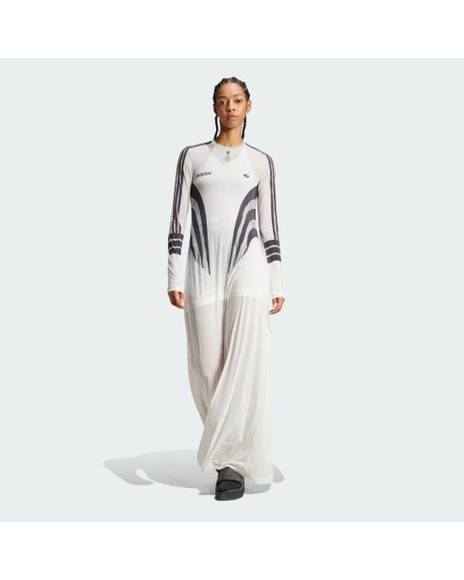 Adidas White Atlanta Sublimation Print Kleid