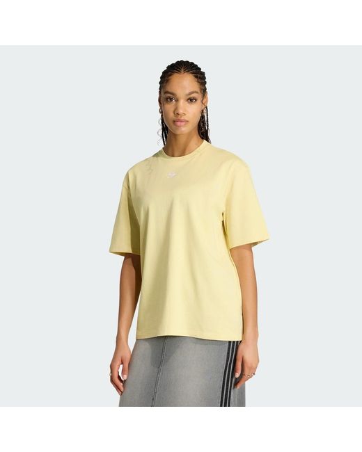 Adidas Yellow Trefoil Essentials Boyfriend T-Shirt