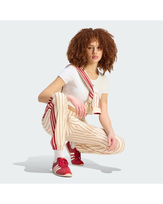 Adidas Orange Pinstripe Firebird Track Pant