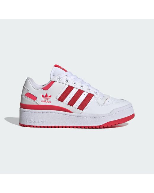 Adidas Red Forum Bold Stripes Shoes