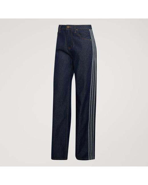 Adidas Blue Firebird Mid Rise Straight Denim Pant
