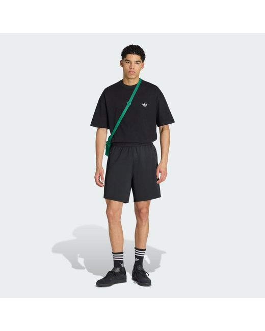Adidas Black Trefoil Essentials Spacer Loose T-Shirt for men