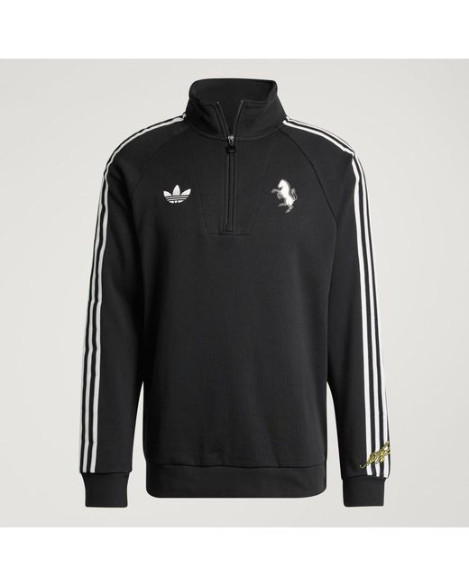 Adidas Black Juventus Fc Originals Half Zip Top for men