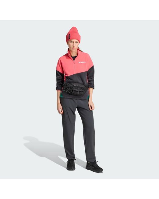 Adidas Red Terrex Multi Climawarm Fleece Anorak