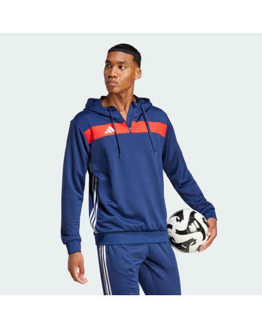 Adidas Blue Tiro 25 Essentials Sweat Hoodie for men