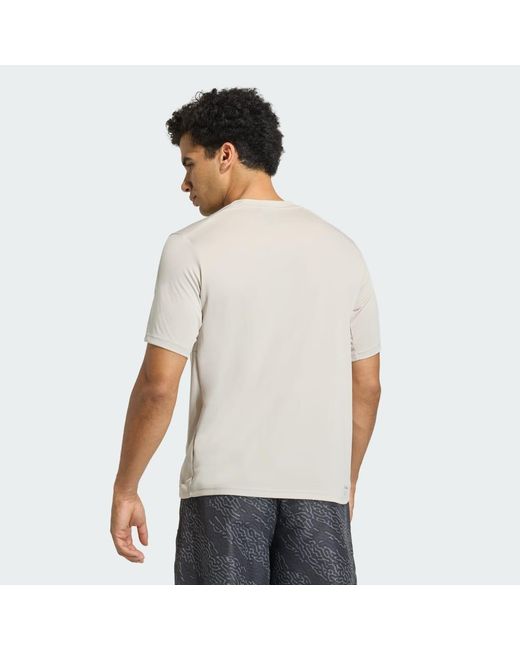 Adidas White Workout Essentials Base T-Shirt for men