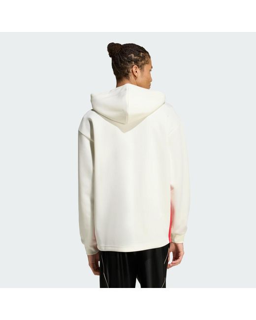 Adidas White Sweatshirt Adidas Stadium Graphic Hoodie Off/ Pure Ruby for men