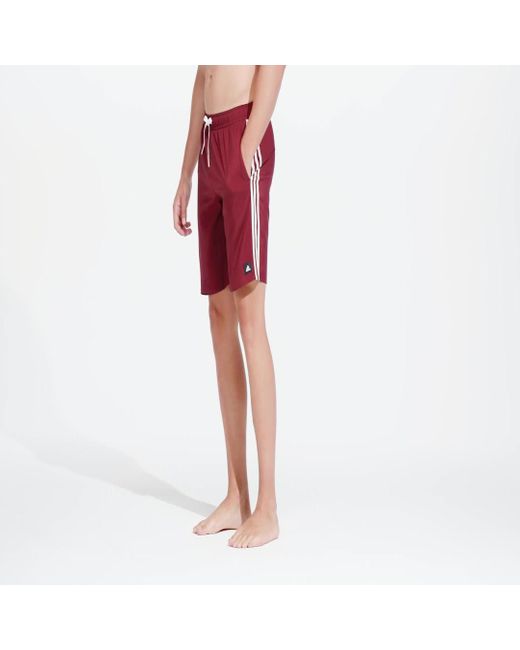 Adidas Red 3-stripes Clx Swim Shorts for men