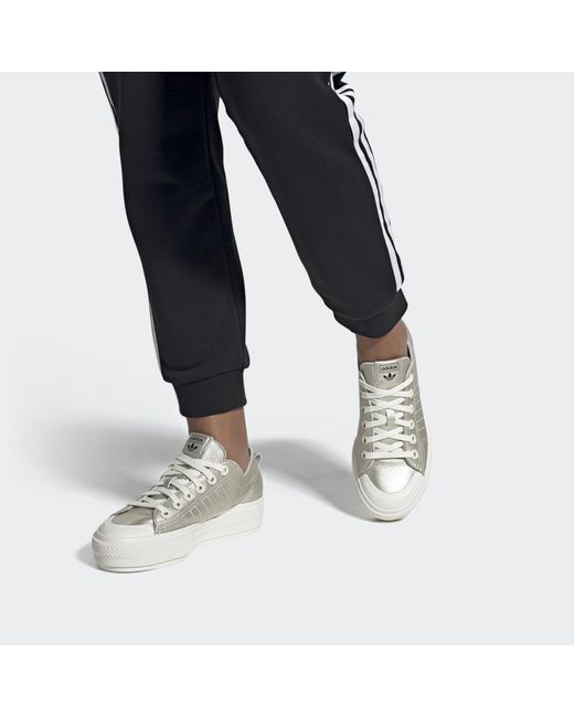 adidas Nizza Rf Platform Shoes in White | Lyst UK
