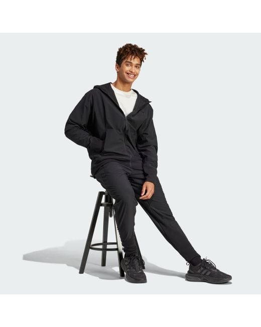Adidas Black Z.n.e. Woven Full-zip Hooded Track Top for men