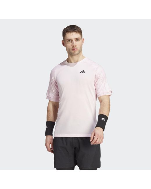 Adidas White Melbourne Tennis Heat.rdy Raglan T-shirt for men