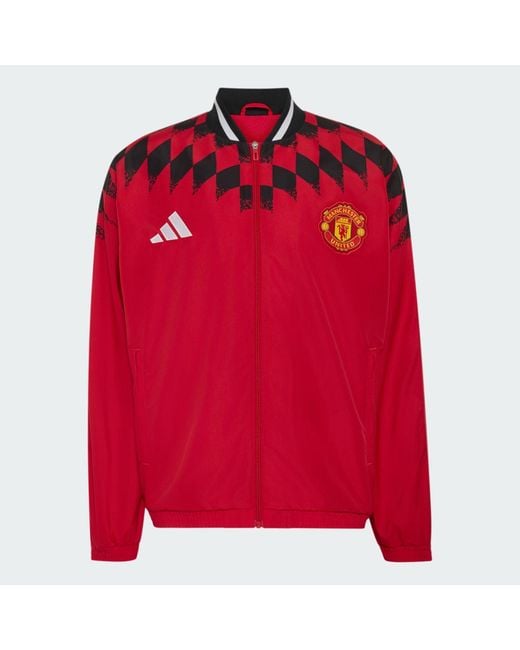 Adidas Red Manchester United Stadium Track Top for men