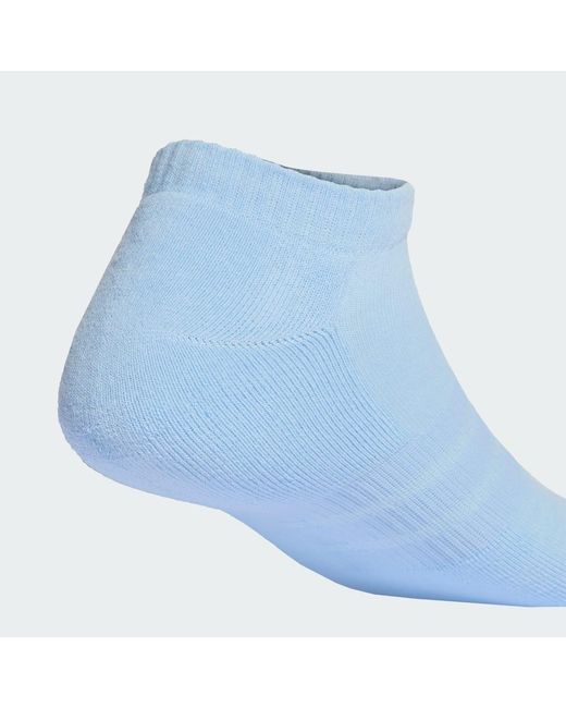 Adidas Blue Cushioned Essentials Low Cut Socks 3 Pair Pack