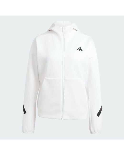 Adidas Originals White Lifestyle Z. N.E. Full Zip Hoodie Kf6326