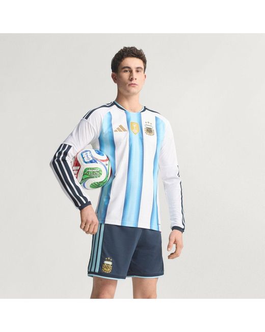 Adidas Blue Argentina 26 Home Authentic Long Sleeve Jersey for men