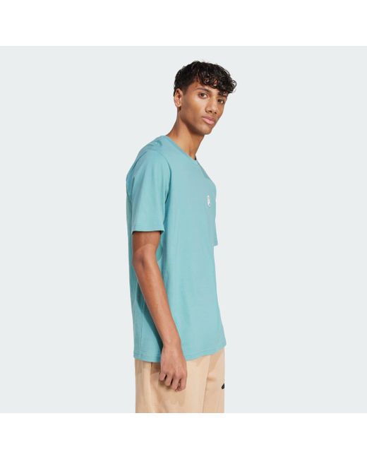 T-Shirt Con Patch Per Calzini Per Cani di Adidas in Blue da Uomo