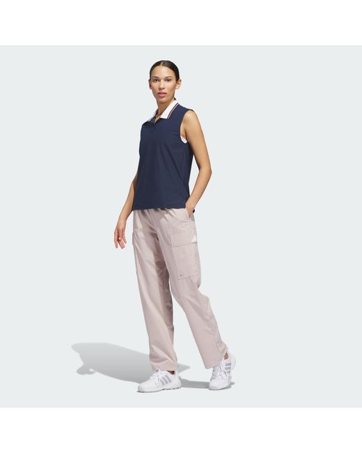 Adidas Blue Beyond The Course Twistknit Sleeveless Polo Shirt