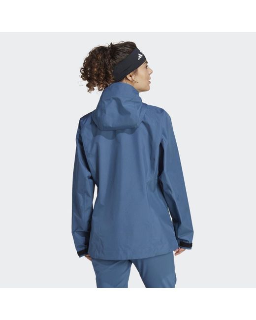 Adidas Blue Terrex Xperior Gore-tex Paclite Rain Jacket