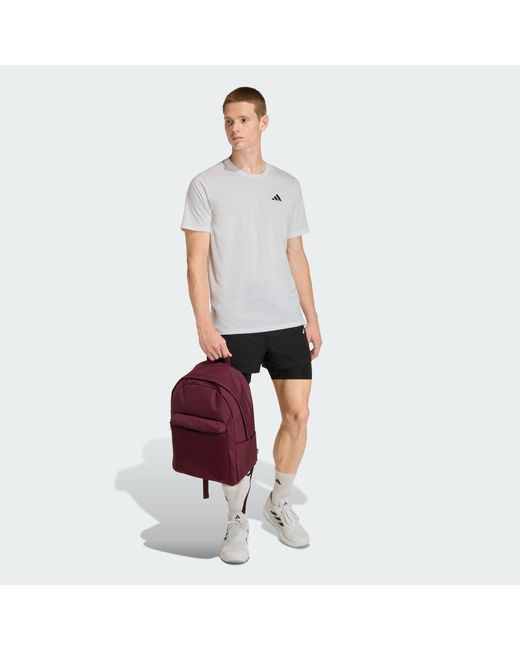 Adidas Red Essentials Embossed Logo Backpack