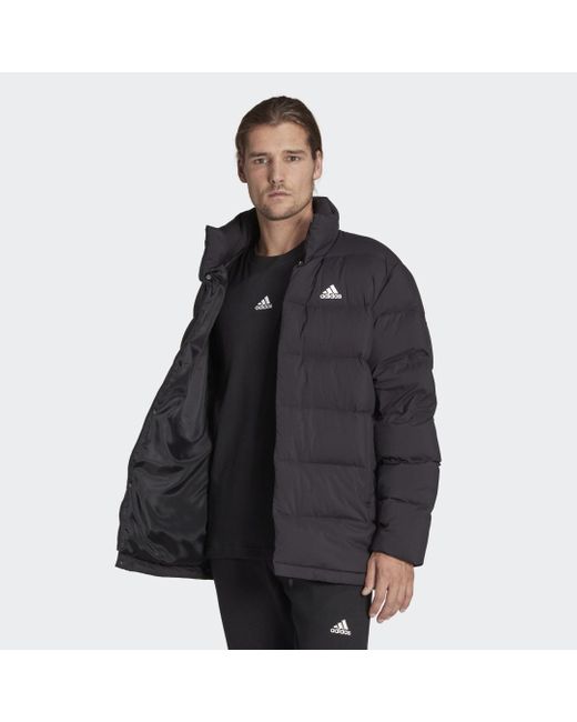 Adidas Black Helionic Mid-length Down Jacket for men