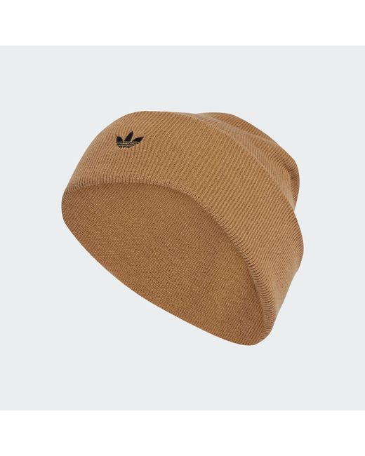 Adidas Brown Beanie ADICOLOR CUFF B aus geripptem Polyacryl, für Sportmode und Alltag
