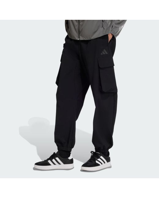 Adidas Black City Tech Windbreaker Tracksuit Bottoms for men