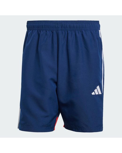 Adidas Blue Tiro 25 Essentials Woven Shorts for men
