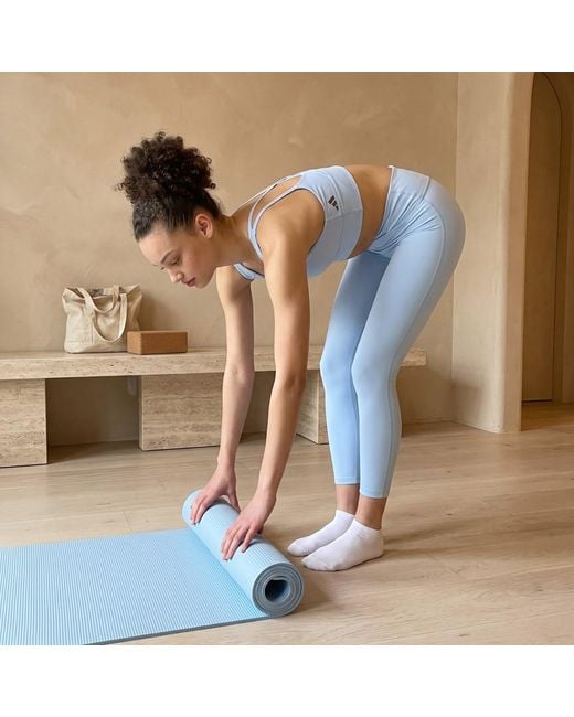 Adidas Originals Blue 3 Stripes Studio All Me Light Support Bra