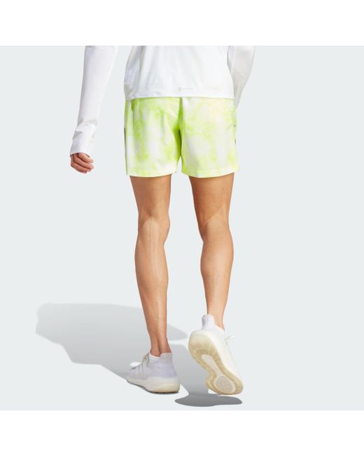 Adidas Green Own The Run Allover Print Shorts for men