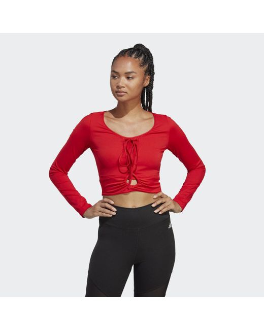 Adidas Red Training Dance Long-sleeve Top