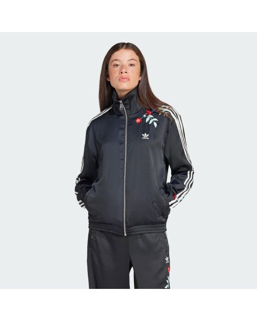 Adidas Blue Graphics Floral Firebird Track Top